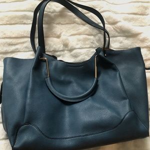 Sondra Roberts Blue Vegan Leather Satchel